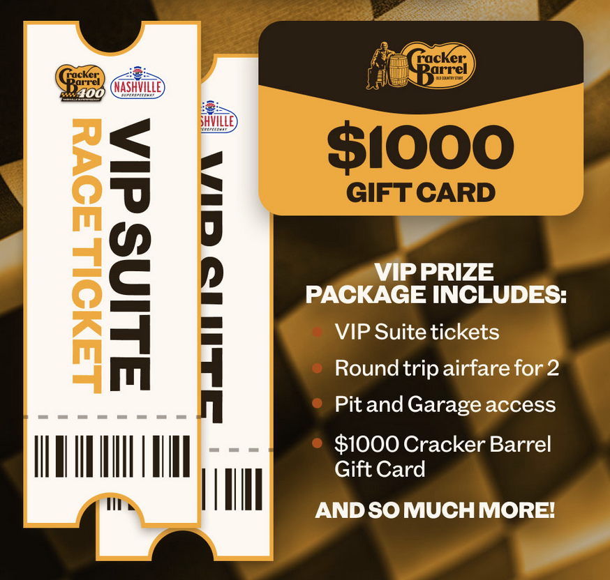 Cracker Barrel Rewards Pit Stop Sweepstakes