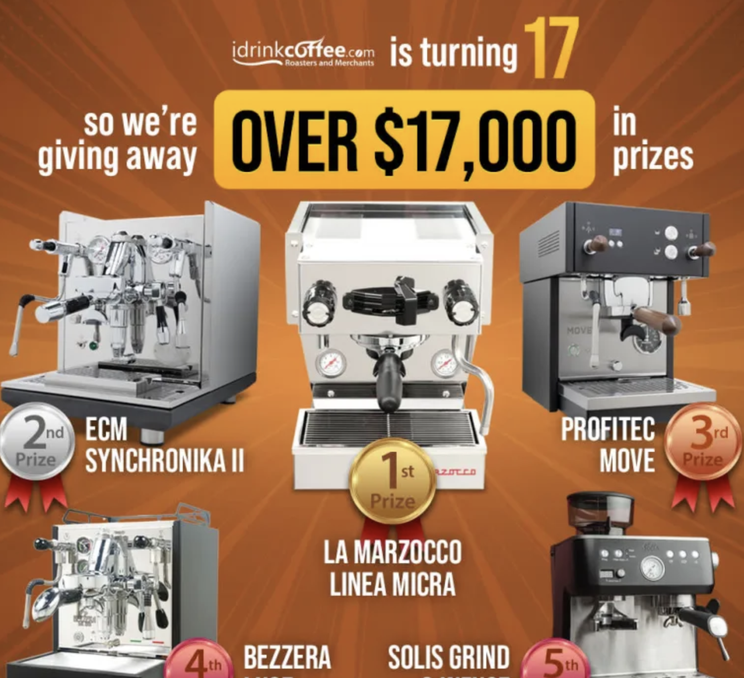 iDrinkCoffee.com 17th Anniversary Sweepstakes 2026